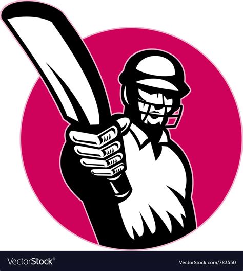 Retro Cricket Icon Royalty Free Vector Image Vectorstock