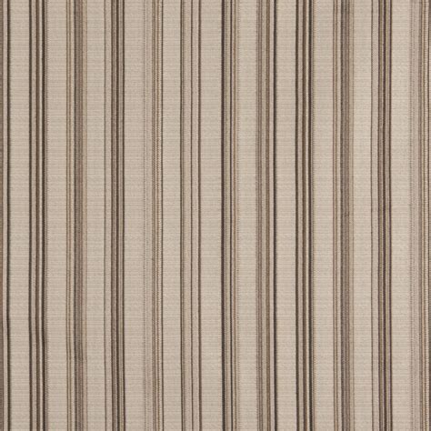 Brown On Beige Small Stripe Damask Upholstery Fabric