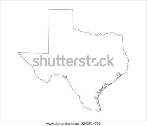 Map Texas State White Color Isolated Stock Vector Royalty Free