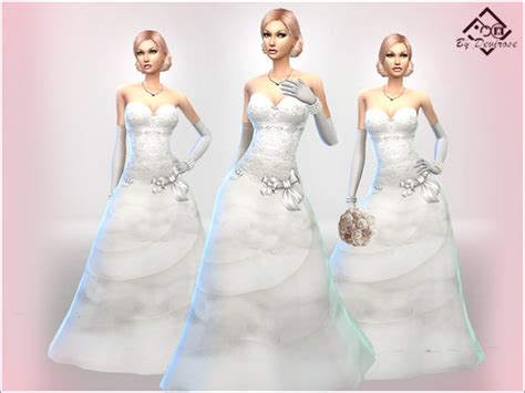 Wedding Dream Dress By Devirose Sims 4 Female Clothes