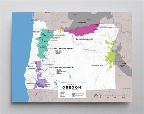 Usa Oregon Wine Map Wine Map Oregon Wine Wine Region Map
