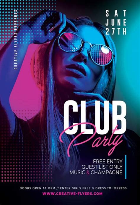 Free Night Club Party Psd Flyer Template Free Psd Flyer Download Riset