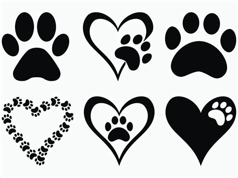 Paw Print Svg Eps Png 300ppi Dxf Paw Print Vector Etsy