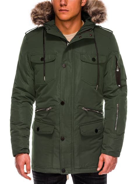 Men's winter parka jacket C410 - olive | MODONE wholesale - Clothing ...