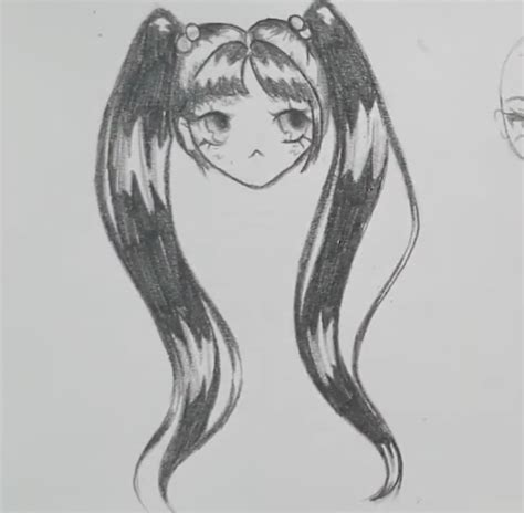 How To Draw Female Anime Hair In Pencil Bangs Pigtails