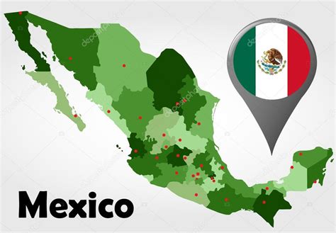 México Mapa Político Vector De Stock De ©delpieroo 53817755