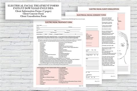 Printable Esthetician Forms Client Intake Form Skincare Consultation Form Cosmetologist Form