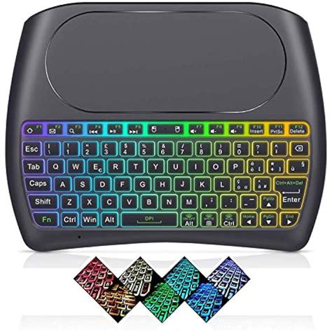 Mini Keyboard Upgraded D8 Wireless And Touchpad Mouse Combo Rgb Backlit