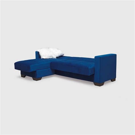 Alma Blue Velvet Sofa Bed — Kingsley Interiors