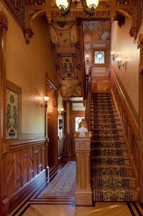Mcdonald Mansion Main Stair Hall Victorian Homes Victorian Interiors