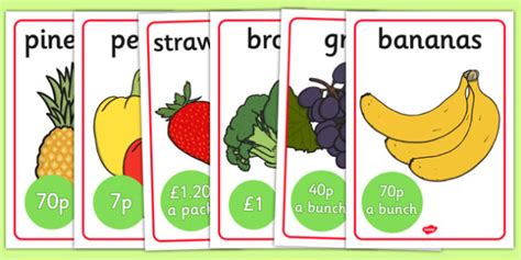 editable fruit and veg shop role play signs