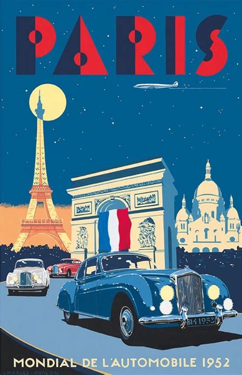 Paris Vintage Travel Poster Art Prints Travel Print Art Etsy