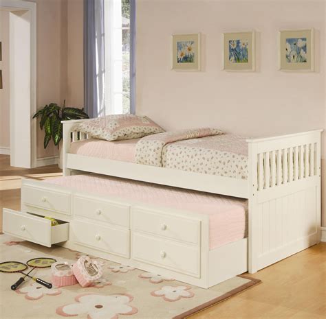 White Twin Daybed With Trundle And Storage Drawers Coasterfurnituredrawers Daybed With