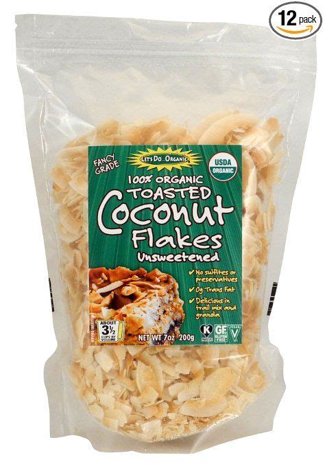 Lets Do Organic Unsweetened Toasted Coconut Flakes 7 Ounce Pack Of