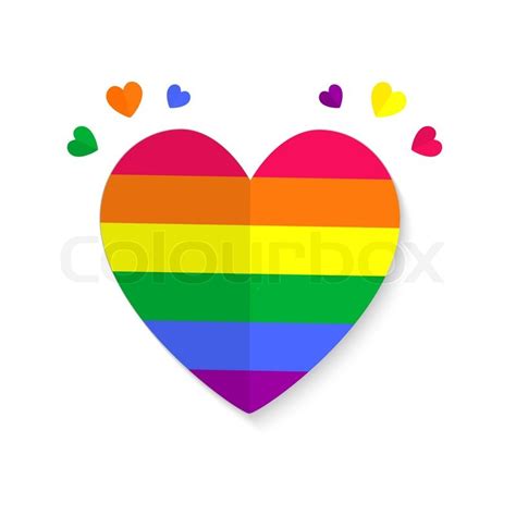 vector illustration of paper hearts lgbt color isolated on white background lgbt colors hearts