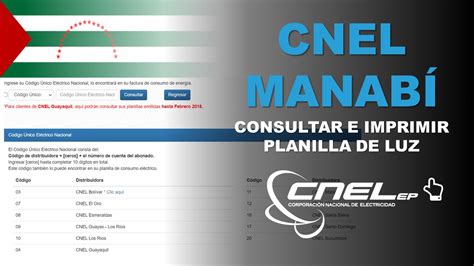 Cnel Manab Consultar E Imprimir Planilla De Luz