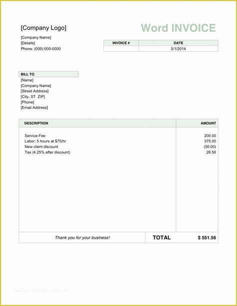 Html Invoice Template Free Download Of Invoice Template Basic Word 12
