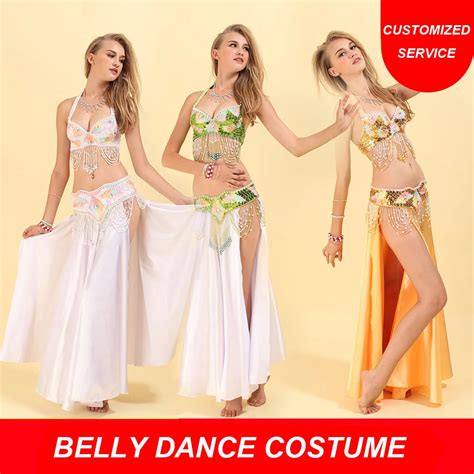 2018 new women oriental belly dance clothes beaded bra belt long skirt egypt belly dance costume