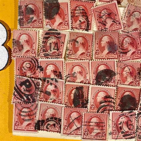 Lot Huge Collection Of Rare George Washington Red 2 Cent Postage