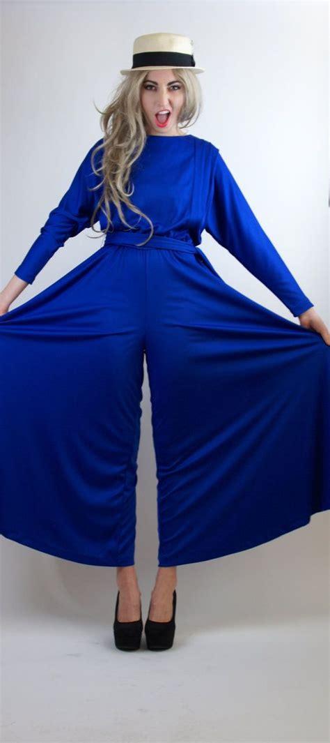 Royal Blue One Piece Outfit Dress Pants Boho Style Etsy One