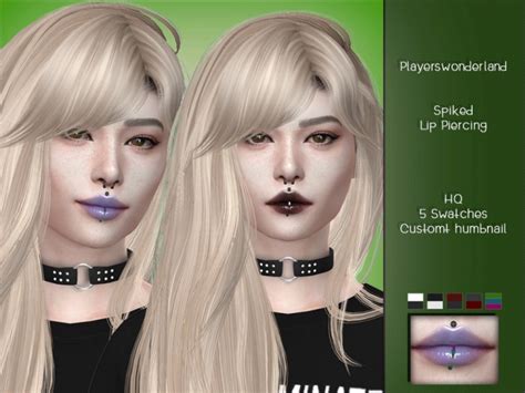 Spiked Lip Piercing By Playerswonderland At Tsr Sims 4 Updates
