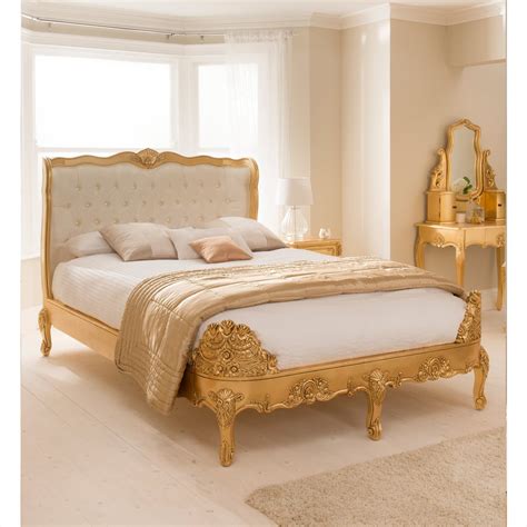 Buy Baroque Upholstered Gold Leaf Bed