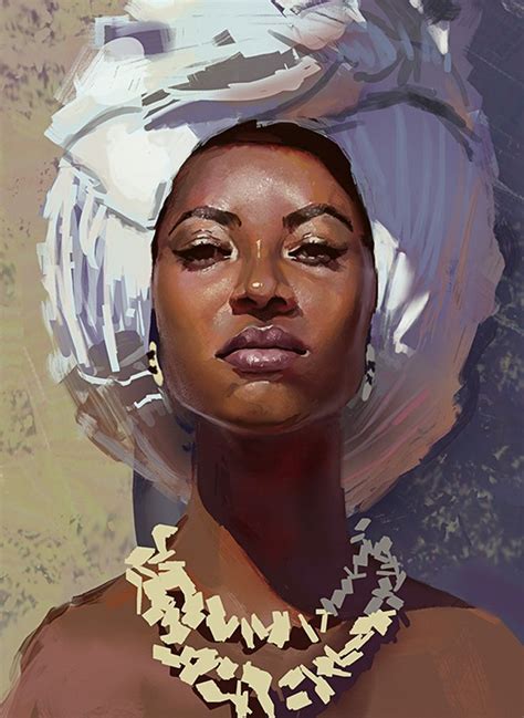 n45 thiago moura januário 2015 {figurative art female head black woman face portrait