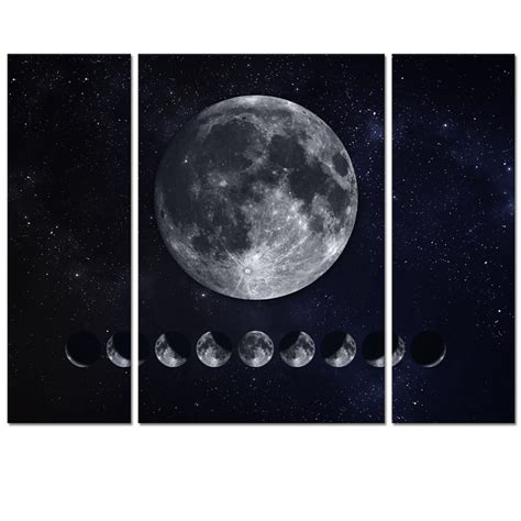 Black And White Moon Canvas Wall Art Pictures Of Moon Raise Space