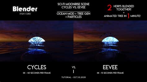 Blender Cycles Vs Eevee Sci Fi Scene Ocean Mod Tree Gen