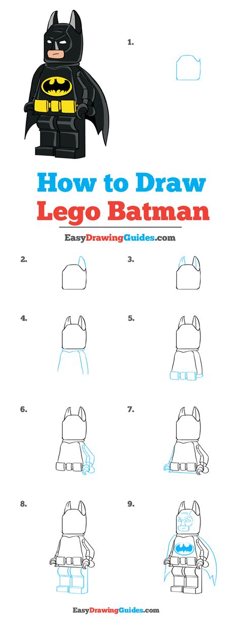 How To Draw Lego Batman Really Easy Drawing Tutorial In 2021 Batman