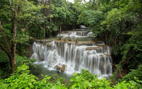 River Kwai Erawan Cascade Waterfall Kanchanaburi Province Thailand 4k