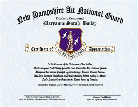 I highly recommend that you ask your recommenders to tailor their lor to the. Sample Certificate: Air Force Certificate Of Appreciation