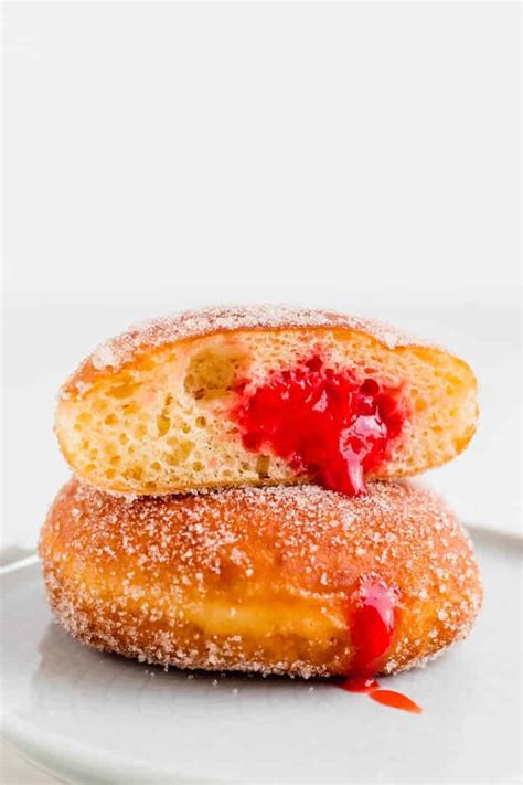 Strawberry Rhubarb Jelly Filled Donuts Recipe Aline Made