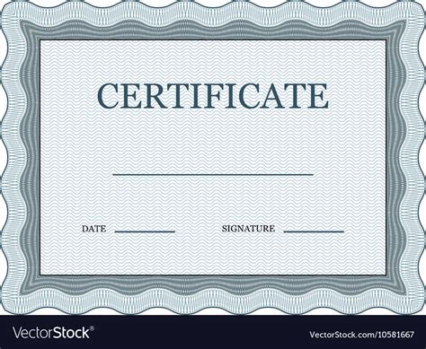 Blank Classic Certificate Decorative Royalty Free Vector