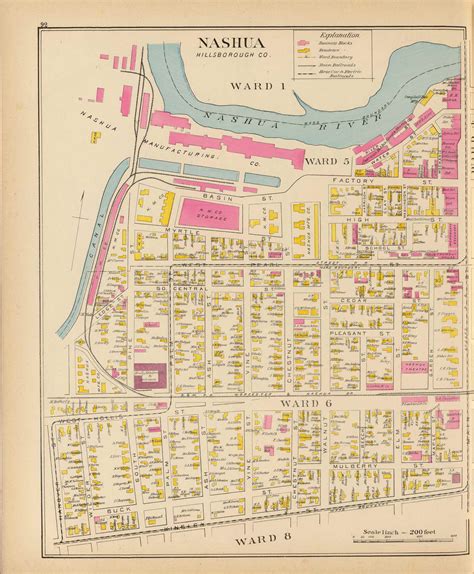 Nashua City Wards 1 5 6 8 New Hampshire 1892 Old Town Map Reprint