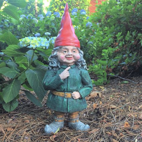 female garden gnome statues homestyles 14 5 in h zelda the female garden gnome figurine statue