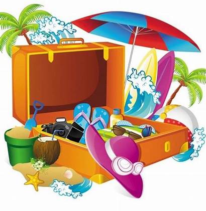 Packing Vacation Clipart Tropical Vacances Beach Summer