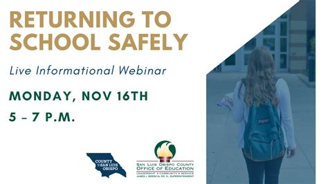 Returning To Schools Safely In Slo County Live Informational Webinar On Nov 16 Paso Robles Press