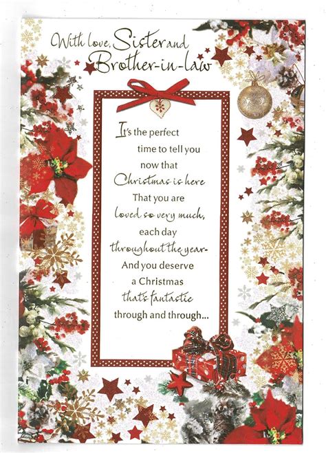 Maybe you would like to learn more about one of these? Sister And Brother In Law Christmas Card With Sentiment Verse | eBay
