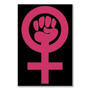 Poster Art Print WOMAN POWER FEMALE PRIDE FEMINISM FIST PINK CROSS