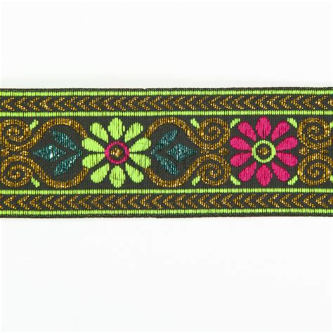 Indian Trim Black With Pink And Green With Gold Accents Indt18 01