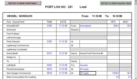 Crude Oil Or Product Tanker Cargo Calculations Port Log Report Print