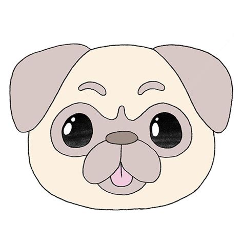 How To Draw A Pug Face Easy Drawing Tutorial For Kids