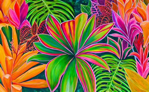 Open Heart Flowers Sold Flower Drawing Tropical Painting Flower