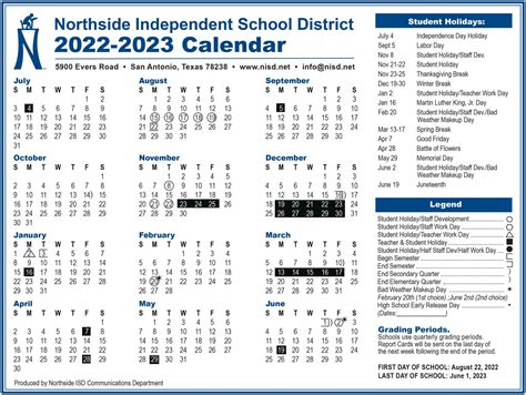 Northside Isd On Twitter Heres The Newly Approved Calendar For The