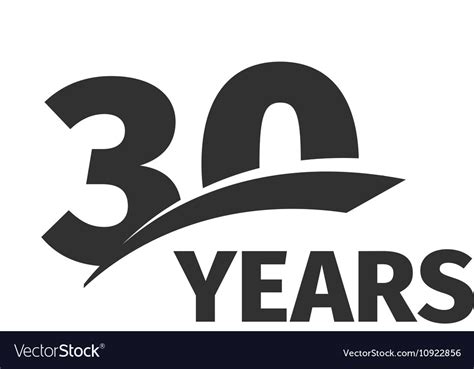 Isolated Abstract Black 30th Anniversary Logo On Vector Image