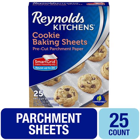 Reynolds Kitchens Cookie Baking Sheets Pre Cut Parchment Paper 25