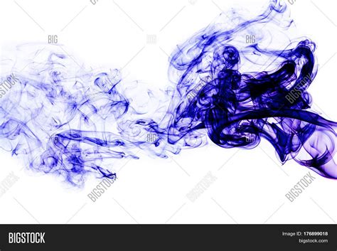 Blue Smoke On White Image And Photo Free Trial Bigstock