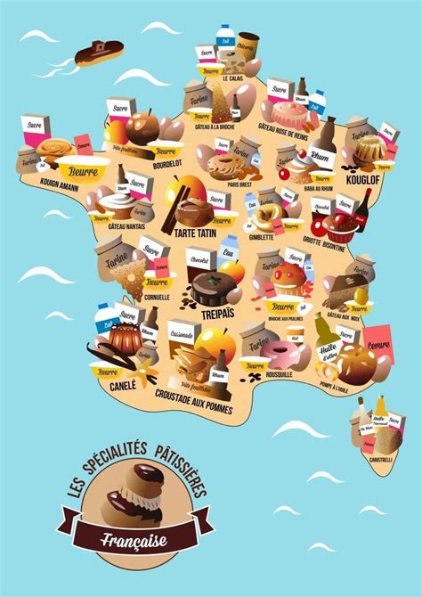 Carte Des Pâtisseries En France Carte De France Les Régions De