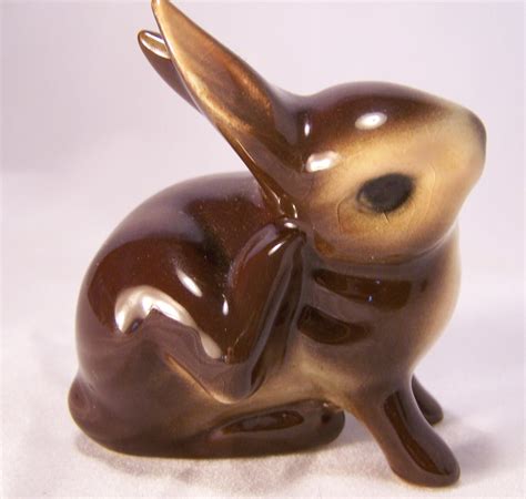 3 Vintage Brown Goebel Bunny Rabbit Figurines With Paper Etsy